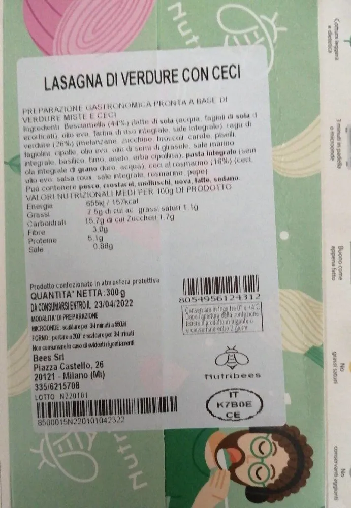 Lasagne di verdure con ceci