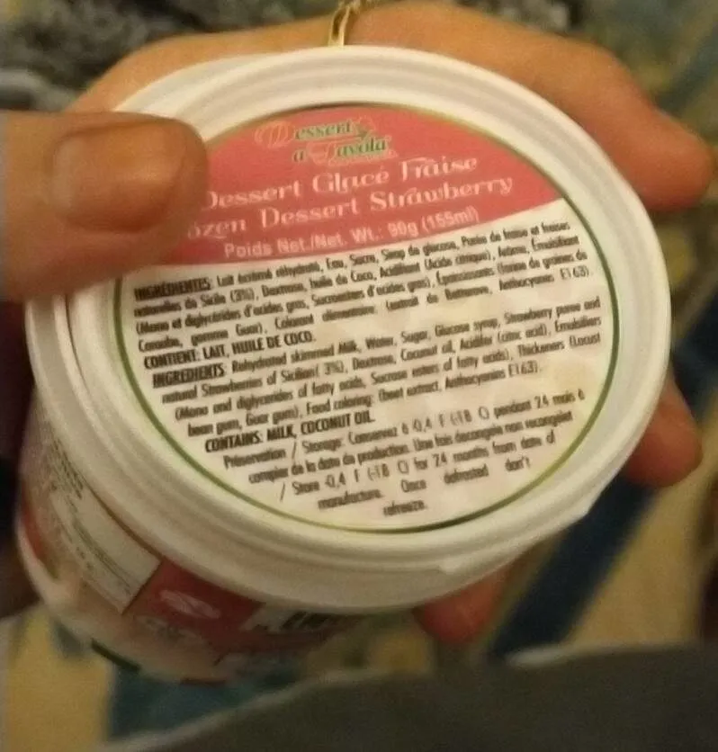 Dessert glacé fraise