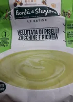 Vellutata di piselli zucchine e ricotta