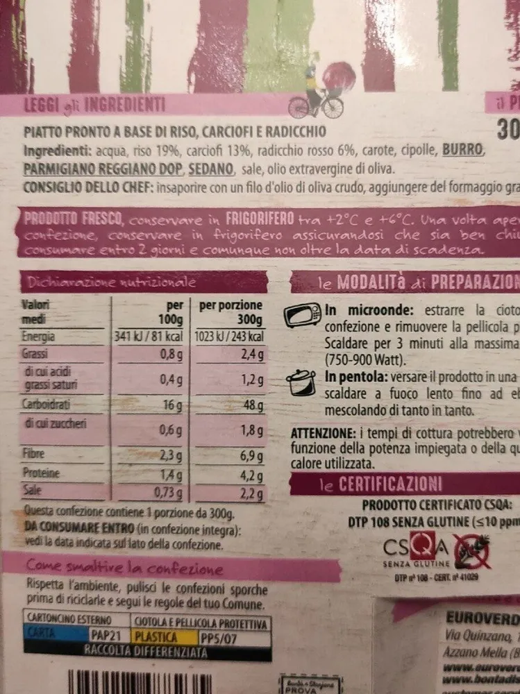 Risotto carciofi e radicchio