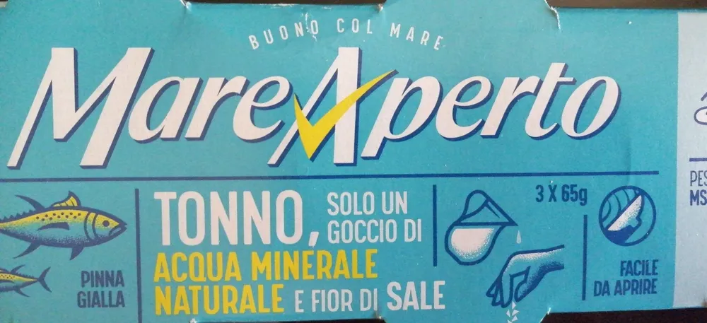 Tonno, acqua minerale naturale e fior di sale