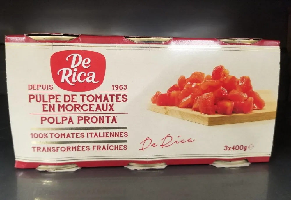 Pulpe de tomates en morceaux