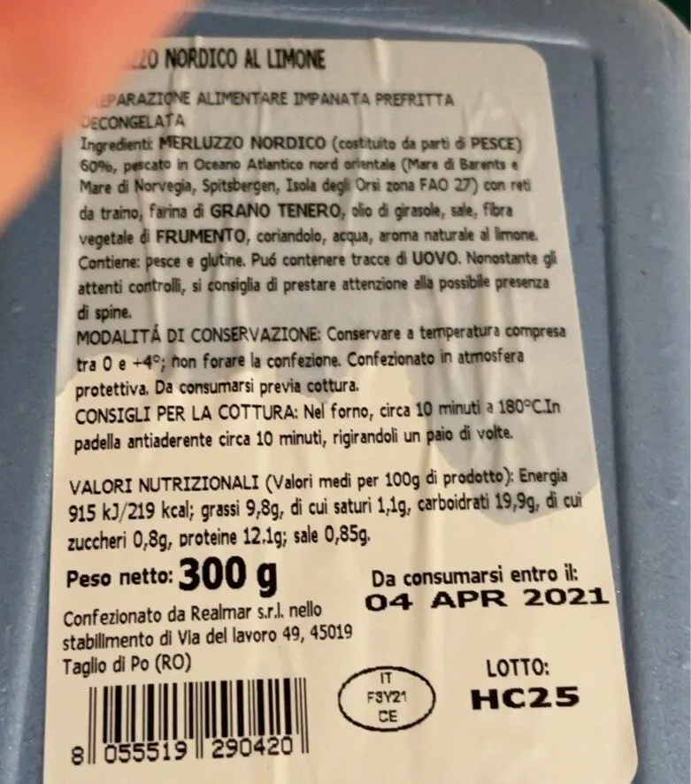 Merluzzo nordico al limone