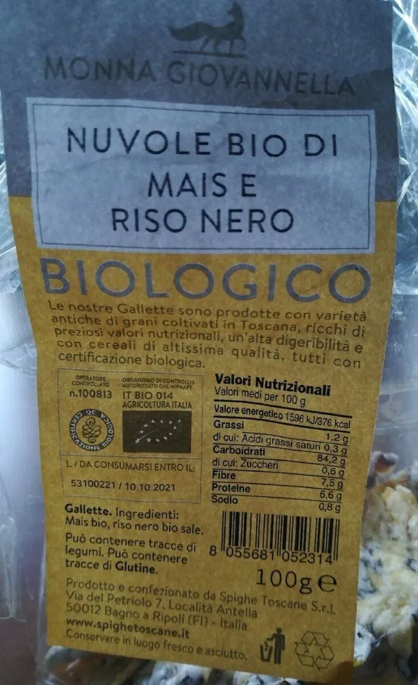 Nuvole bio di mais e riso nero