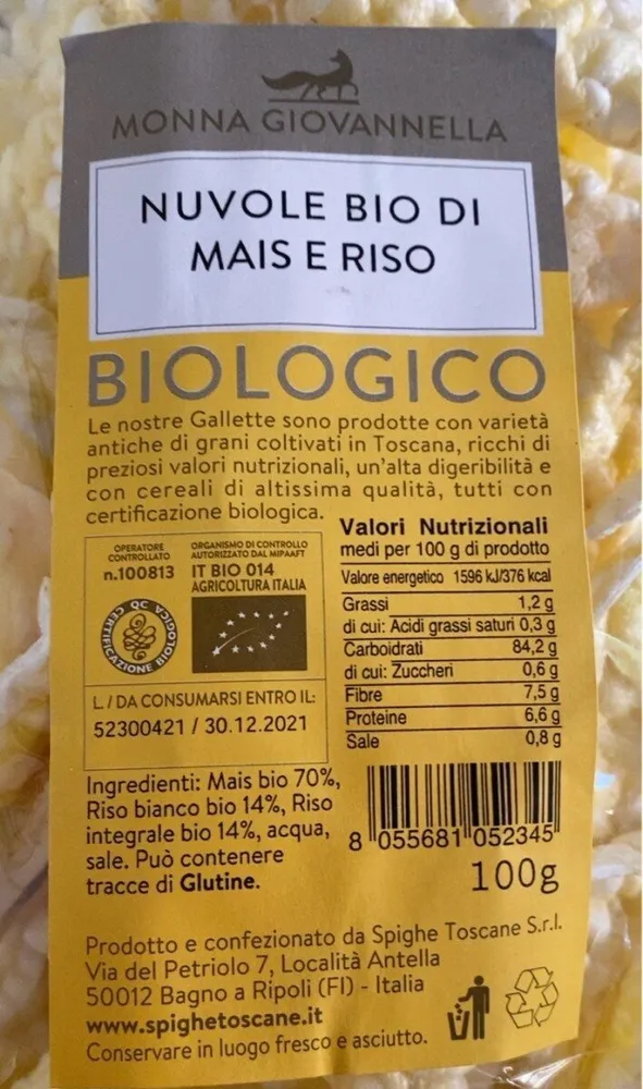 Nuvole bio mais e riso
