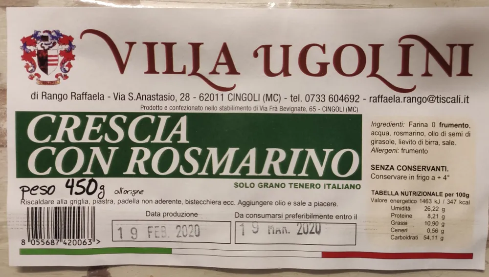 Crescia con rosmarino
