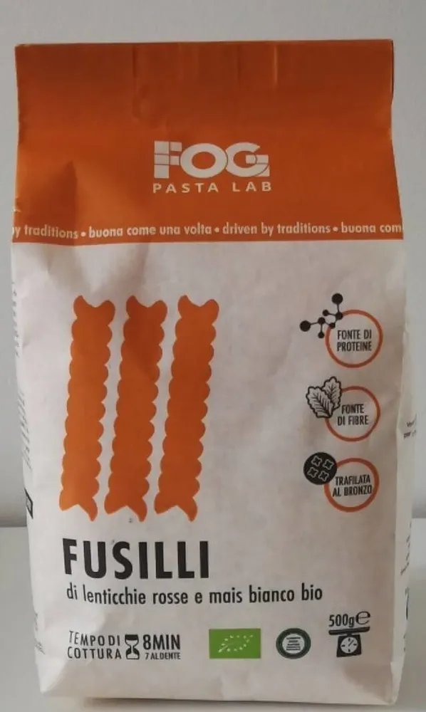Fusilli di Lenticchie rosse e Mais bianco