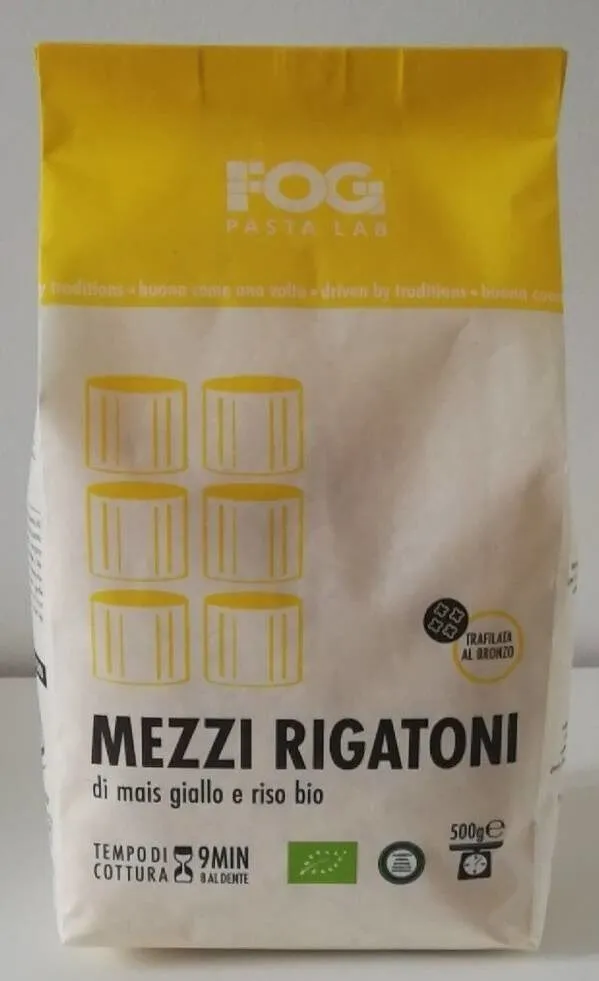 Mezzi Rigatoni di Mais giallo e Riso