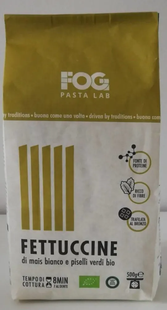 Fettuccine di Mais bianco e Pisello verdi