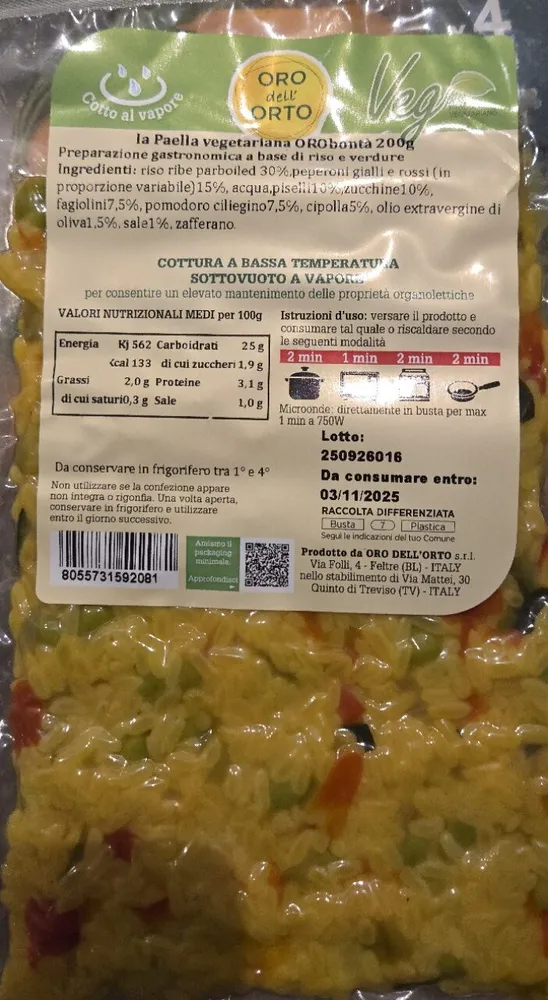 Paella vegetariana