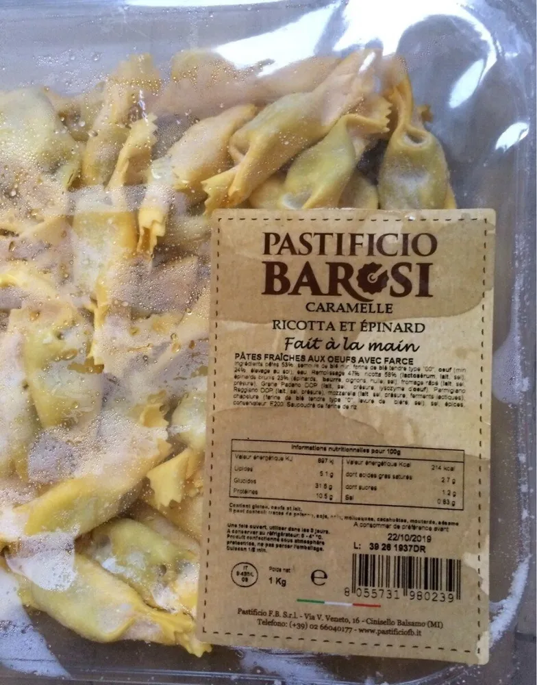 Pates fraiches Ricotta et épinard