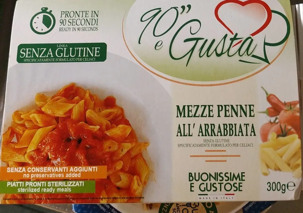 Mezze penne all'arrabbiata senza glutine