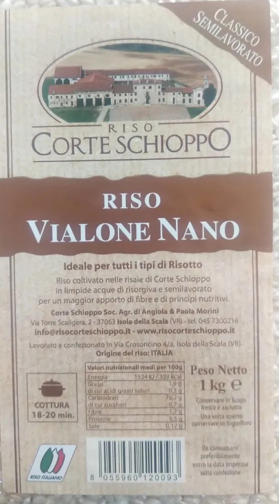 Riso vialone nano classico semilavorato