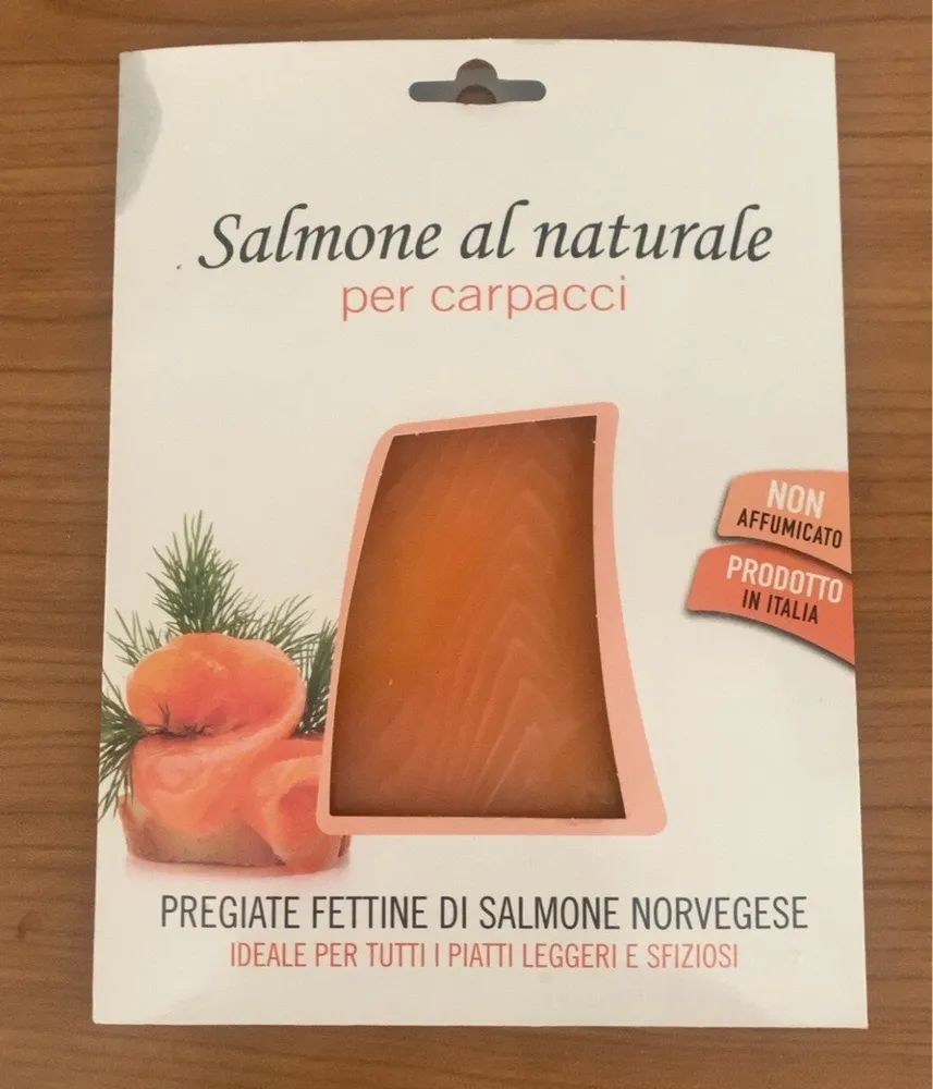 Salmone al naturale per carpacci