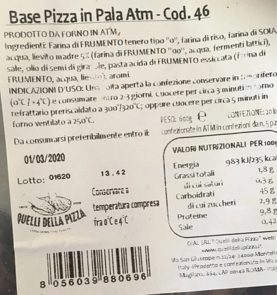 Base pizza