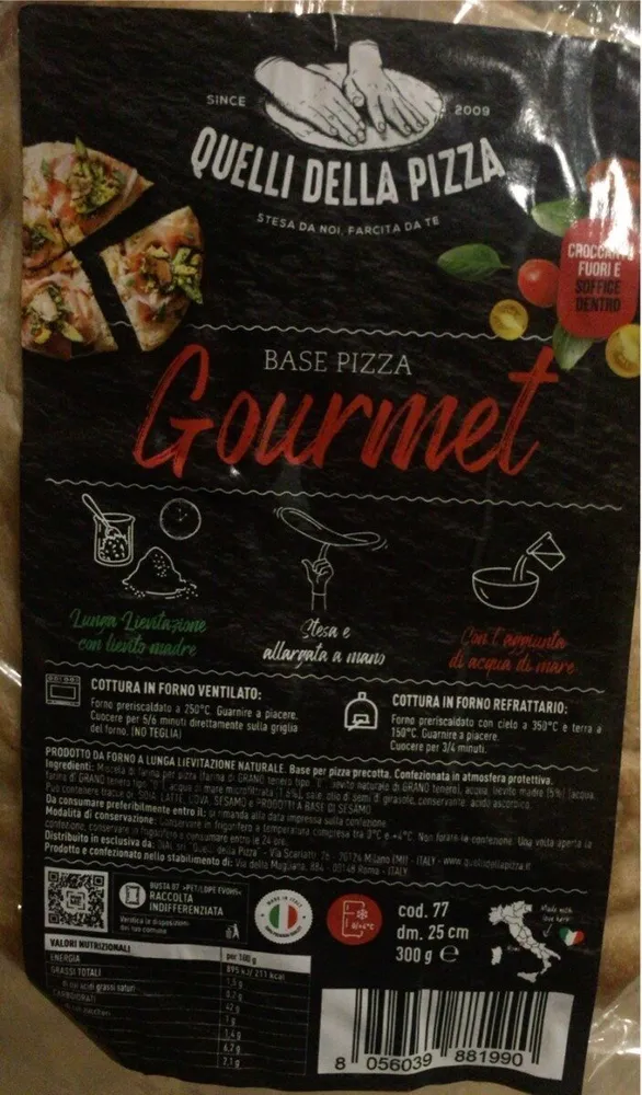 Base pizza Gourmet