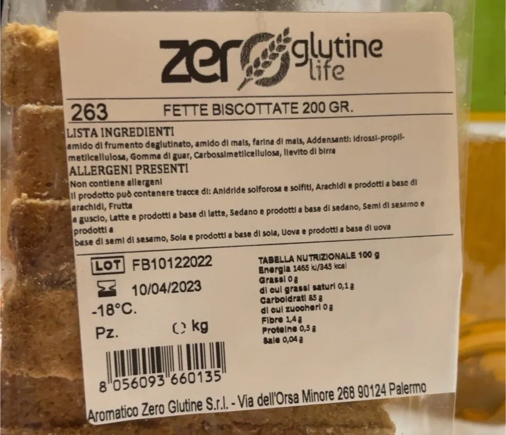 fette biscottate senza glutine