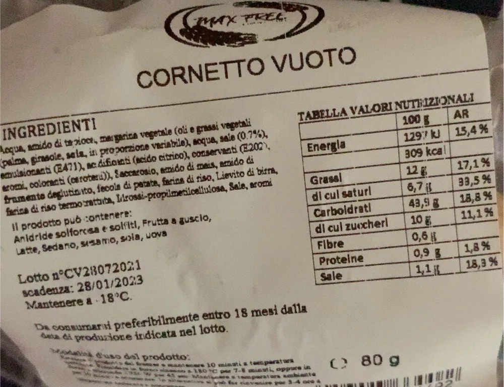 cornetto senza glutine