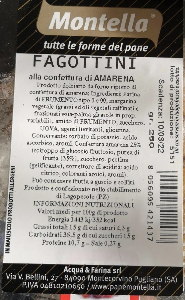 Fagottini alla confettura di amarena