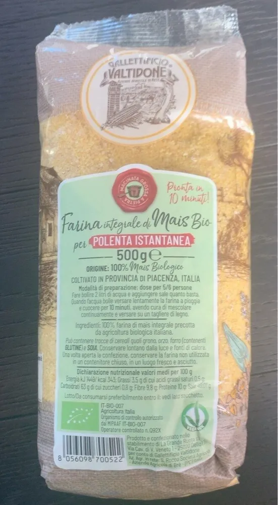 Farina integrake di mais bio per polenta istantanea