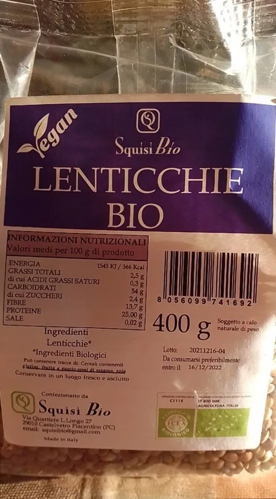 LENTICCHIE BIO