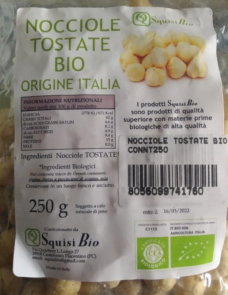 Nocciole tostate bio