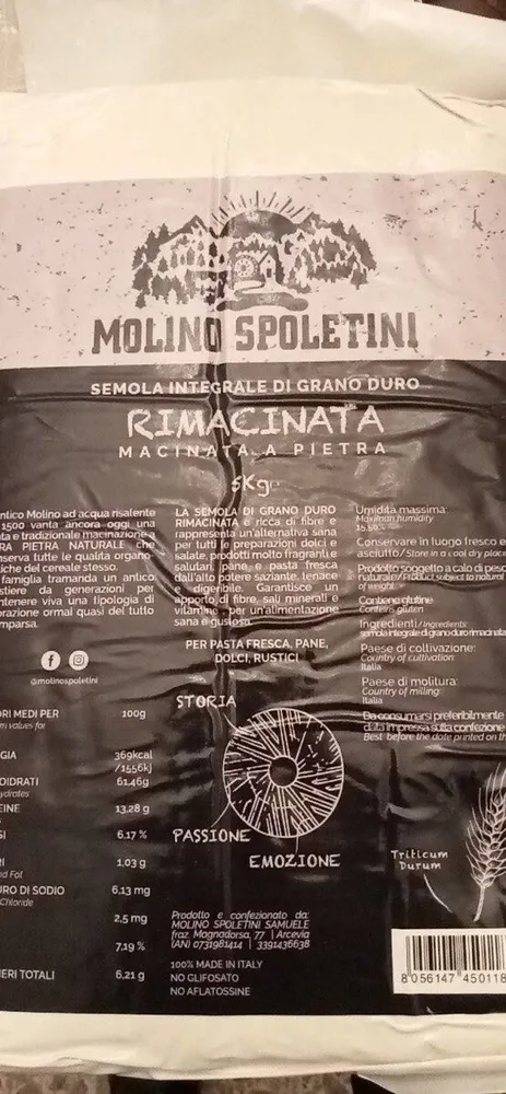 Molino Spoletini semola integrale di grano duro