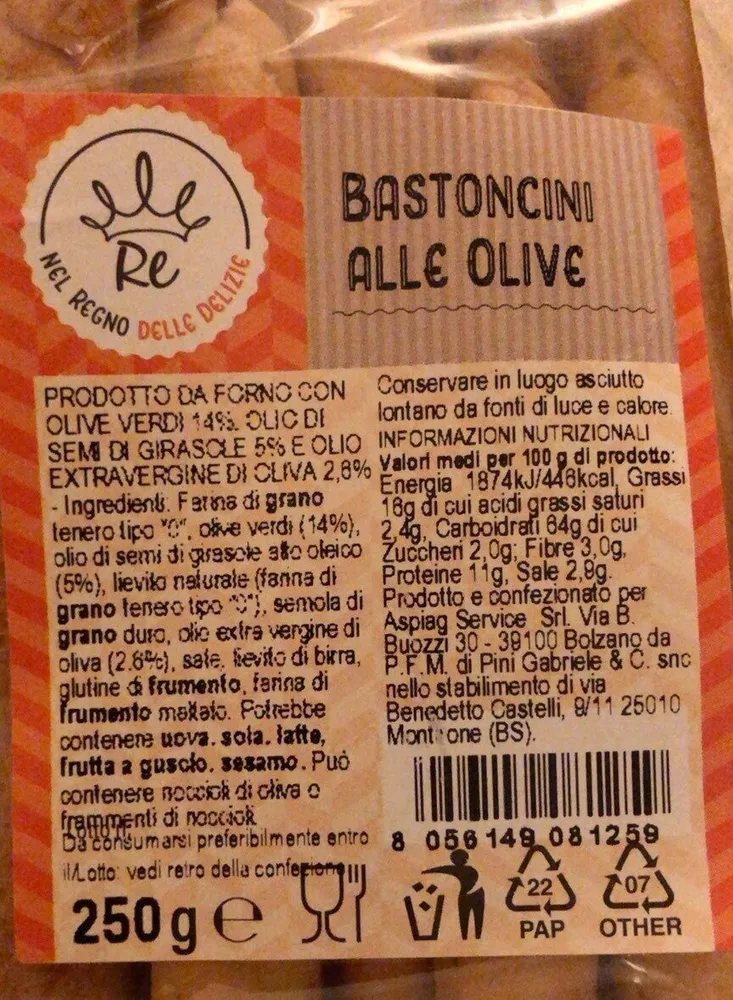 Bastoncini alle olive