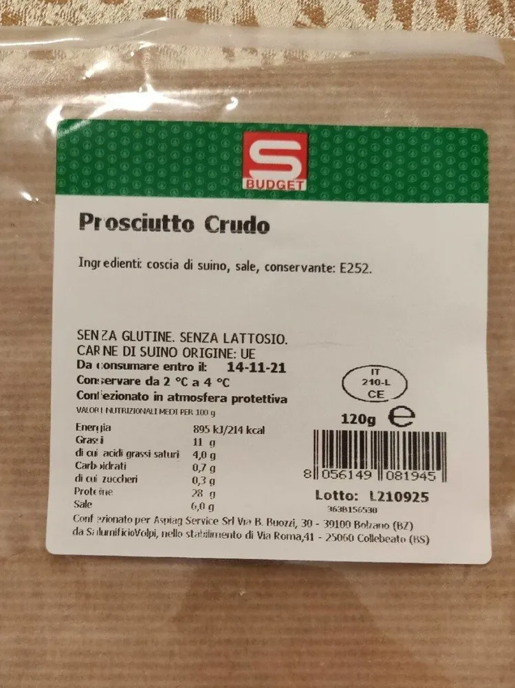 Prosciutto crudo