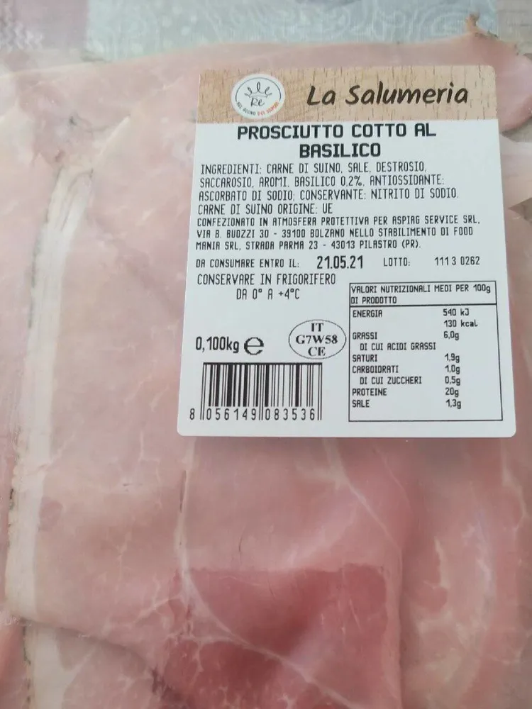Prociutto cotto al basilico