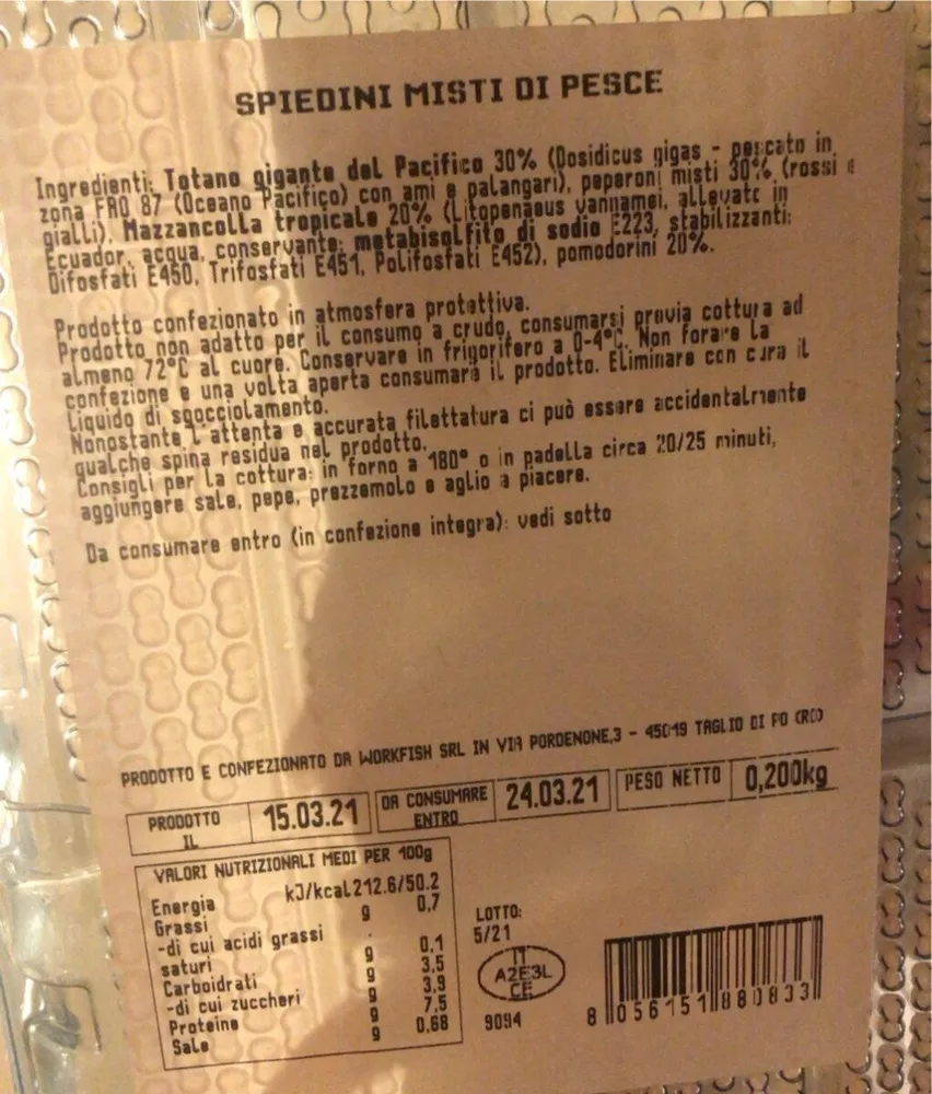 Spiedini misti di pesce