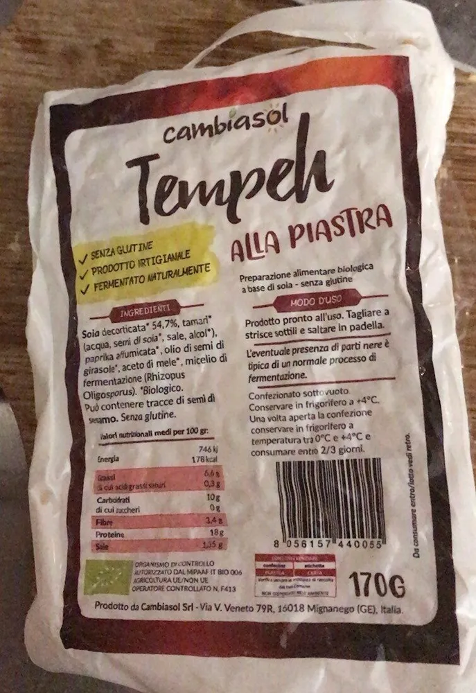 Tempeh alla piastra