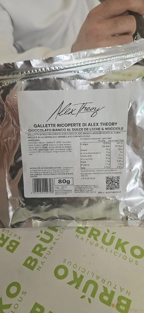 Gallette di riso al cioccolato bianco al dulce de leche & nocciole