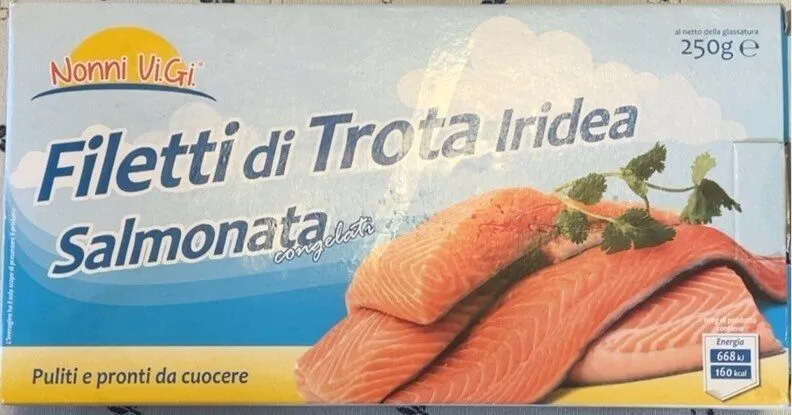 Filetti di trota iridea salmonata