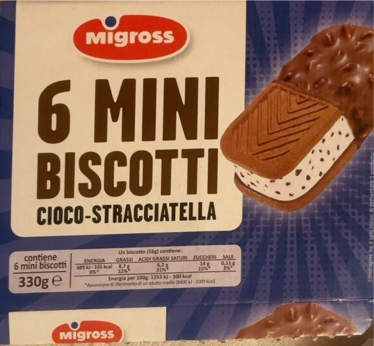 6 mini biscotti cioco stracciatella