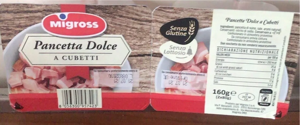 Pancetta dolce a cubetti