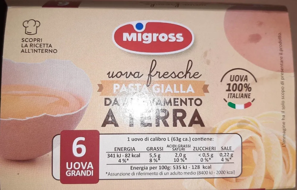 Uova fresche pasta gialla
