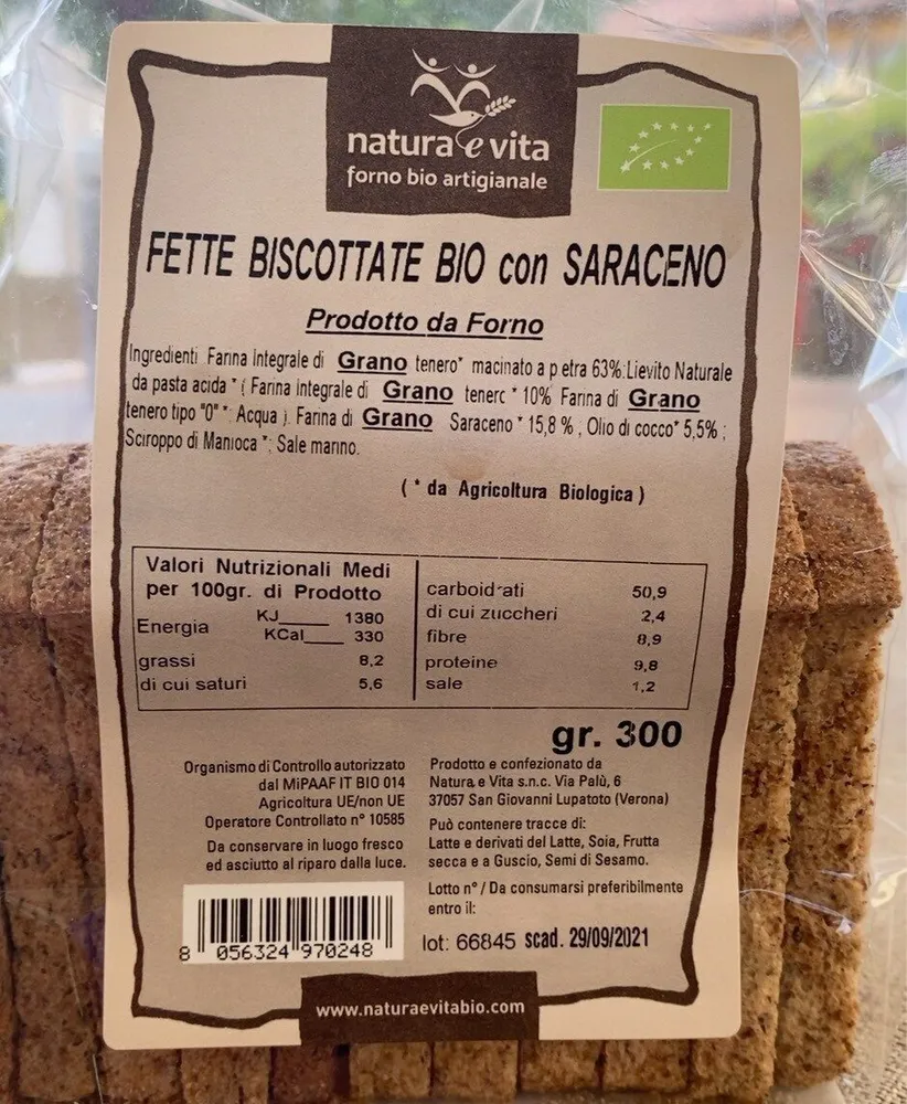 Fette biscottate bio con saraceno