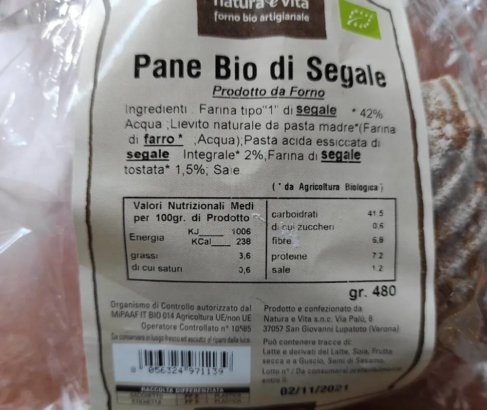 Pane bio di Segale