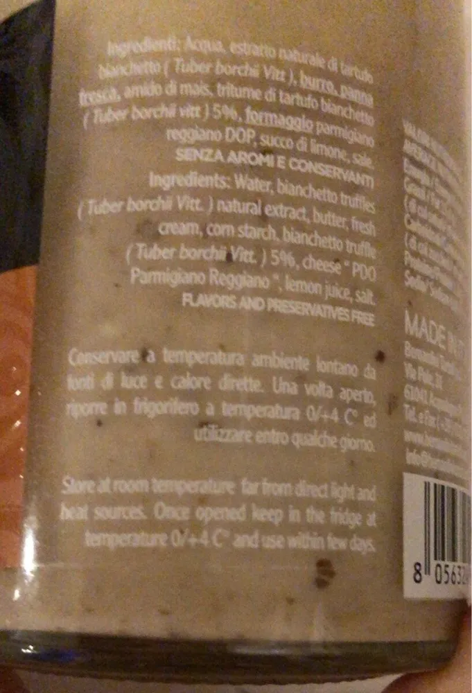 Salsa naturale al tartufo