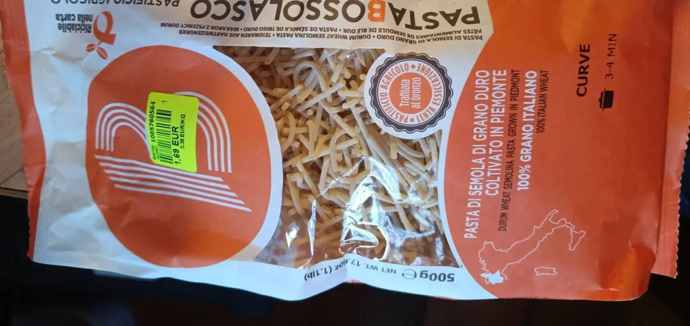 Pâtes alimentaires de semoule de blé dur