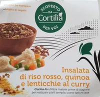 Insalata di riso rosso, quinoa e lenticchie al curry
