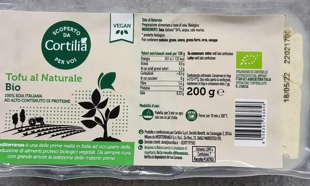 Tofu al naturale bio