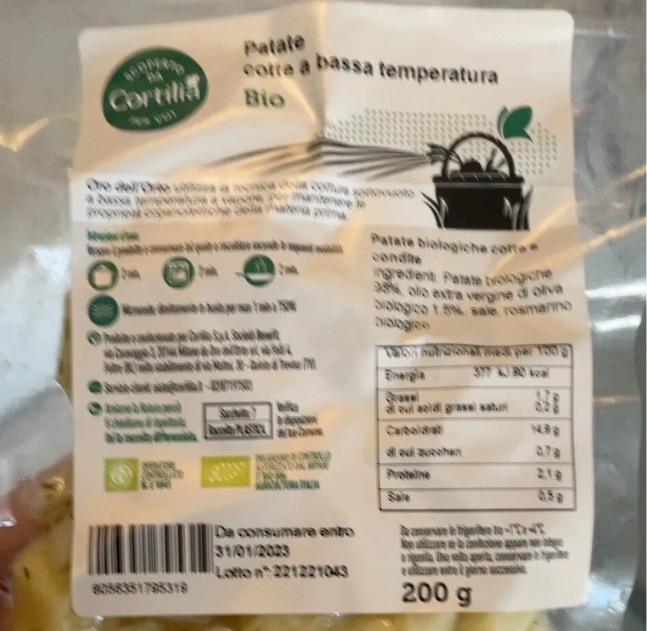 Patate cotte a bassa temperatura