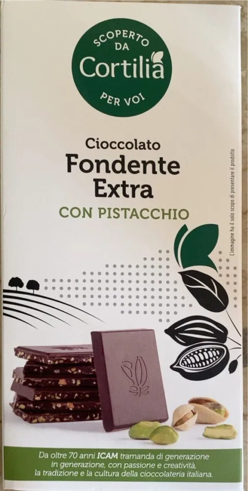 Cioccolato fondente extra con pistacchio