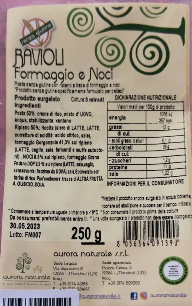 Ravioli formaggio e noci