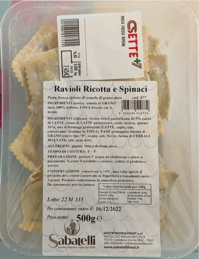 Ravioli ricotta e spinaci