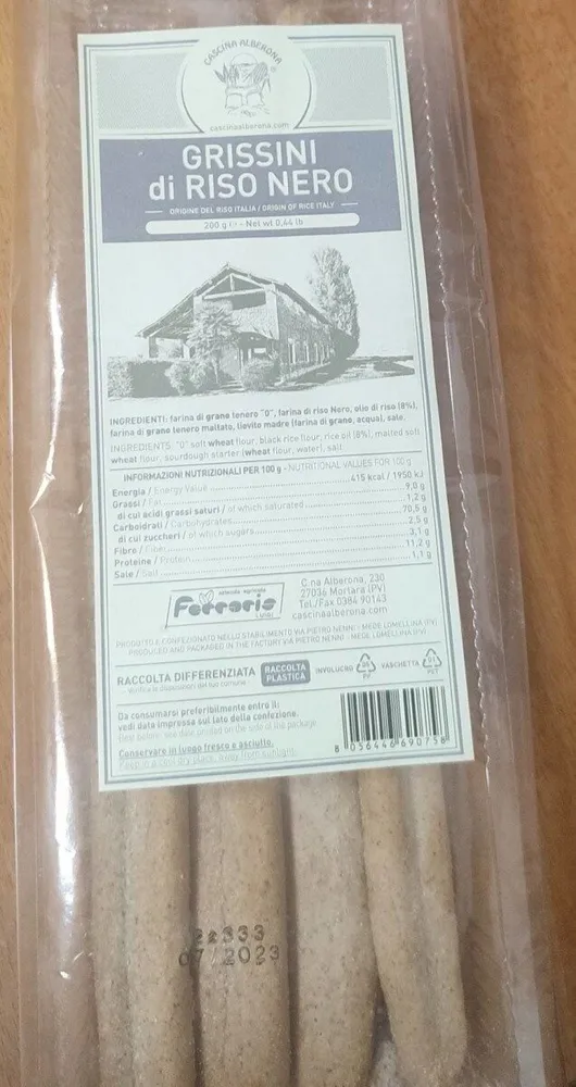 Grissini di riso nero