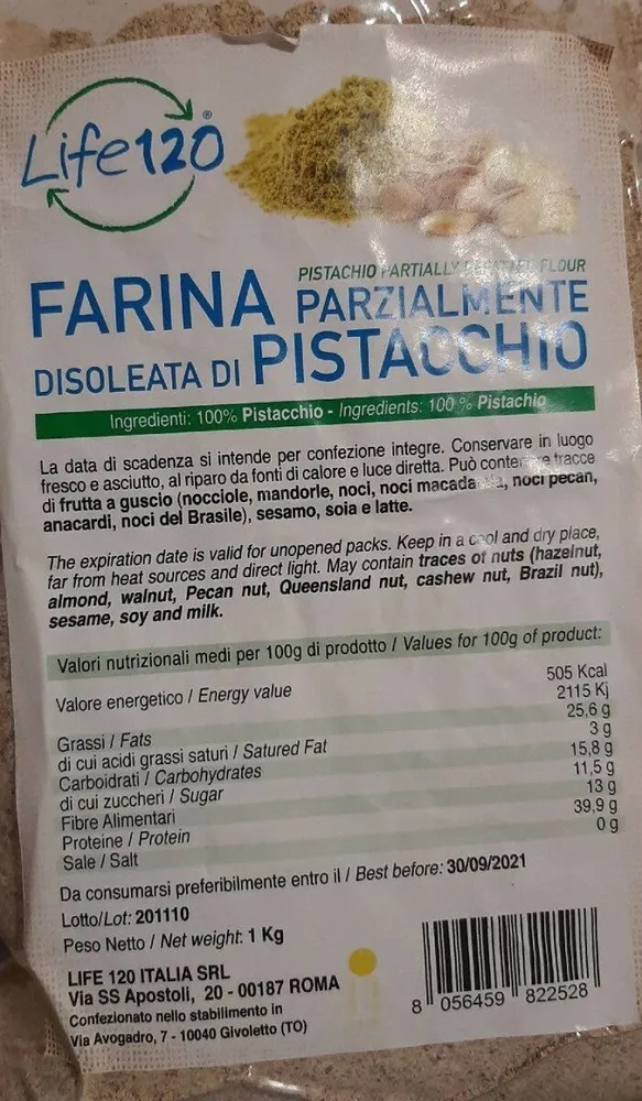Farina parzialmente disoleata di Pistacchio