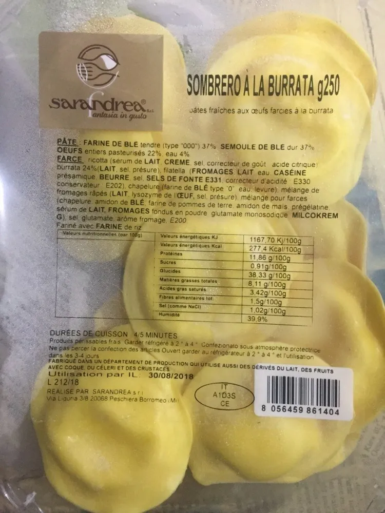 Sombrero a la burrata